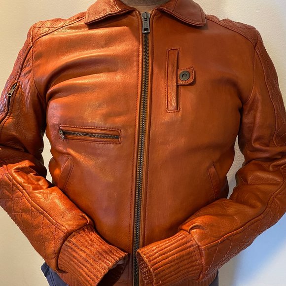Patrizia Pepe Genuine Leather Moto Bomber Jacket M